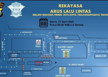 Polantas dan Dishub Tanjungpinang Berlakukan Rekayasa Lalu Lintas saat Pelaksanaan MTQH 2025