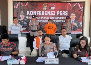 Polres Bintan Musnahkan Barang Bukti Narkoba Hampir Setengah Kilo Gram