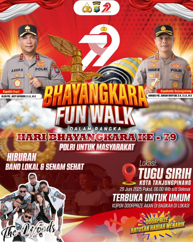 Bhayangkara Fun Walk Digelar di Taman Tugu Sirih Tanjungpinang, Ajak Masyarakat Jalan Santai & Ada Doorprize