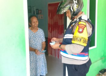 Polsek Bukit Bestari Dukung Program Gerakan Pangan Murah, Pendistribusian Kebutuhan Pangan Rumah Ke Rumah Melalui Bhabinkamtibmas 