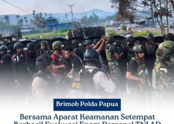 Brimob Polda Papua Bersama Aparat Keamanan Setempat Berhasil Evakuasi Enam Personel TNI AD Satgas Maleo Kopassus di Yalimo