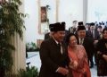 Momen keakraban Presiden Prabowo Subianto dan Presiden ke-5 RI Megawati Soekarno saat peringatan upacara Hari Lahir Pancasila